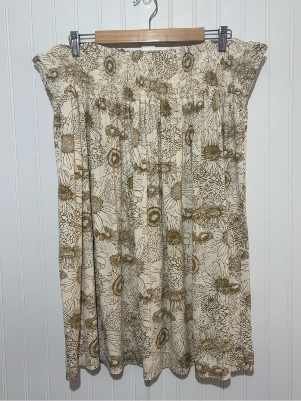 Kate Quinn Bamboo Soft Floral Smocked Boho Midi Skirt Size XXL Sunflower - Picture 3 of 8